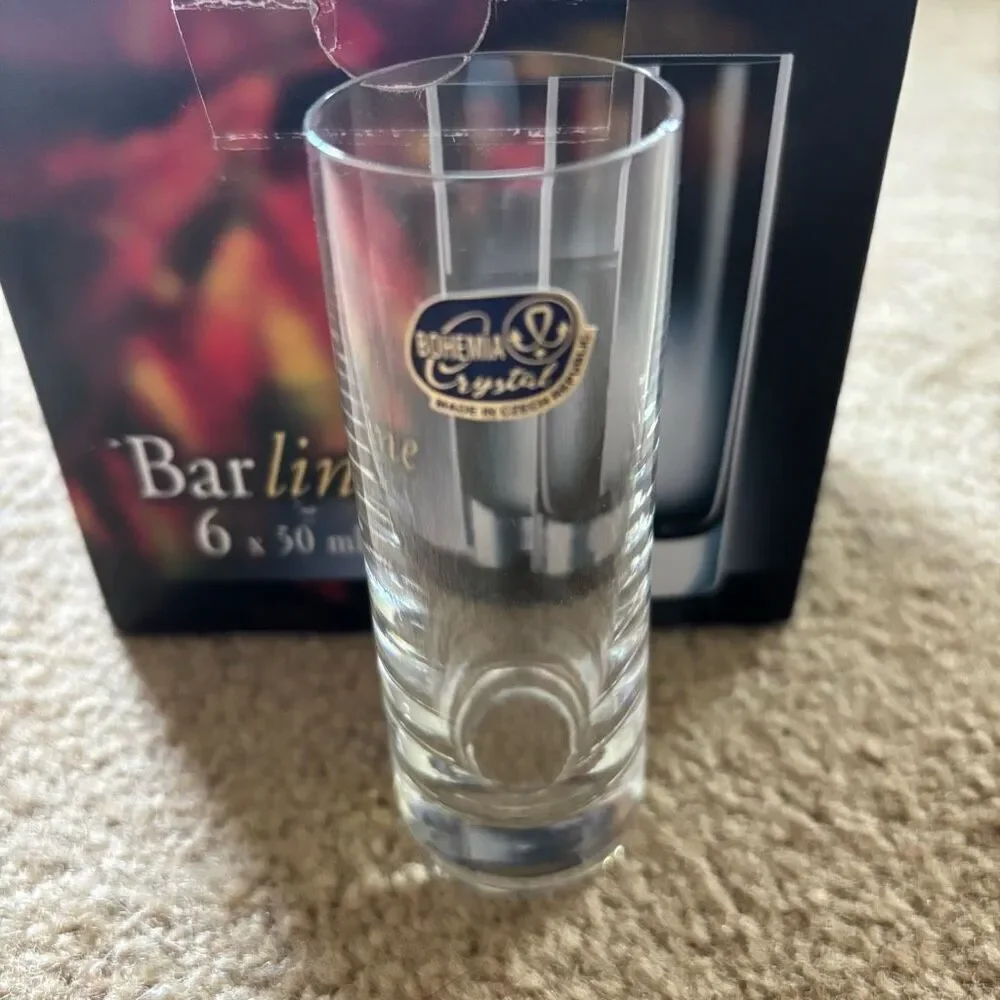 Barline Bohemia Crystal Box Of 6 50 ML Vodka Shot Glasses *New*